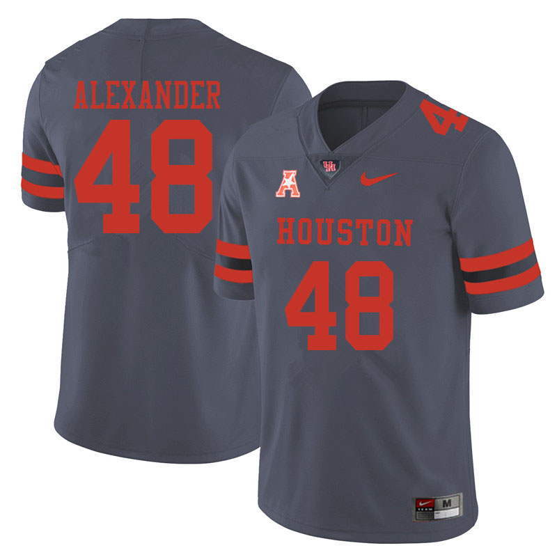 Men #48 Bo Alexander Houston Cougars College Football Jerseys Sale-Gray